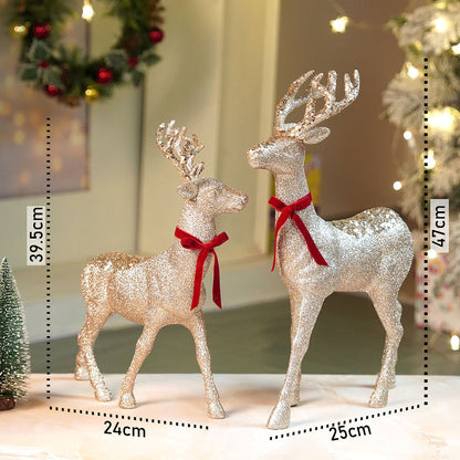 18 inches & 15inches 2pcs  Bronze sequence gold Reindeer Combo Christmas Décor and Decoration