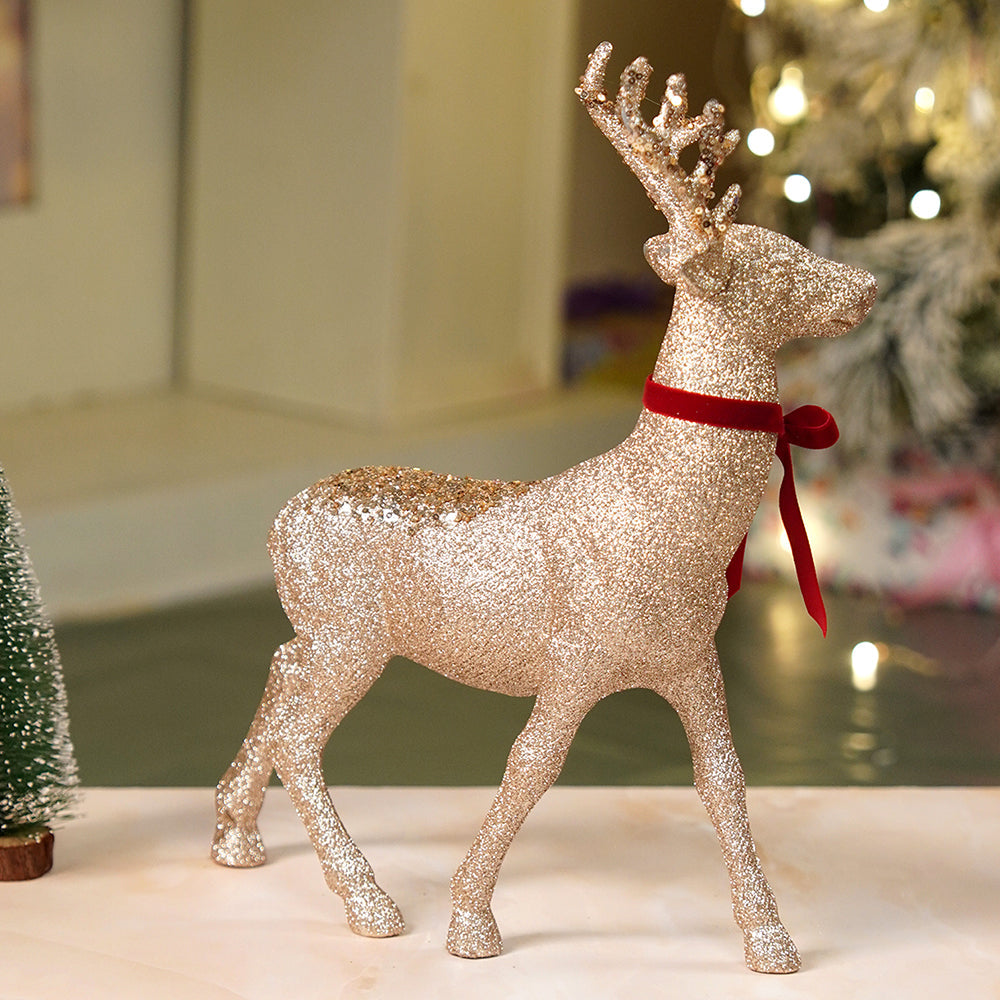 15 inches Bronze sequence Reindeer Christmas Décor and Decoration