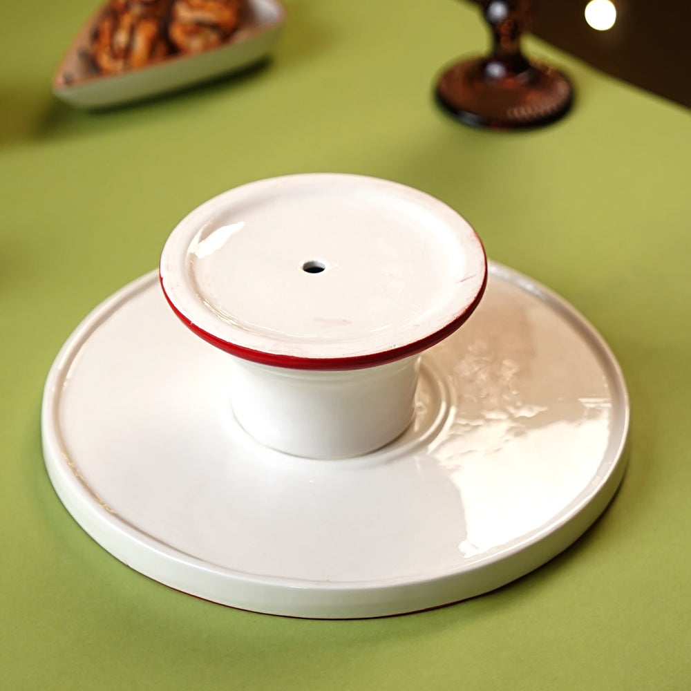 Ceramic Desert Cake Stand, Christmas theme.