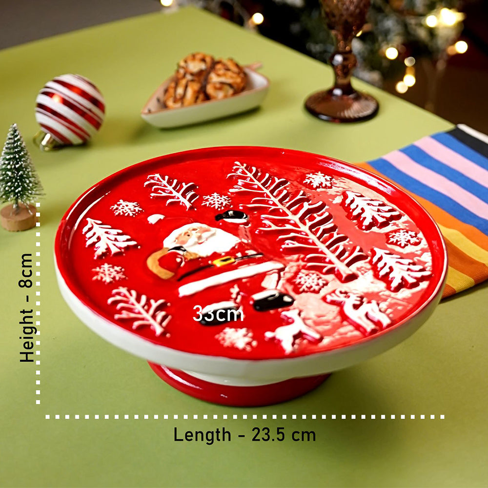 Ceramic Desert Cake Stand, Christmas theme.