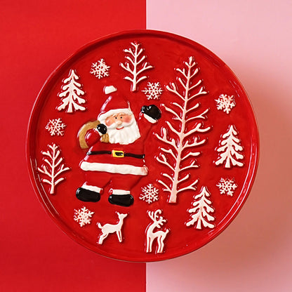 Ceramic Desert Cake Stand, Christmas theme.