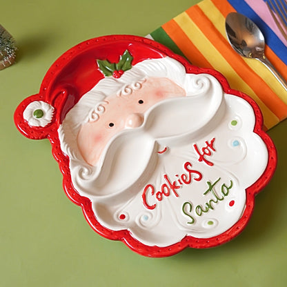 Cookies for santa christmas  serving ceramic plate