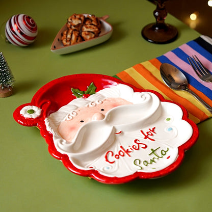 Cookies for santa christmas  serving ceramic plate
