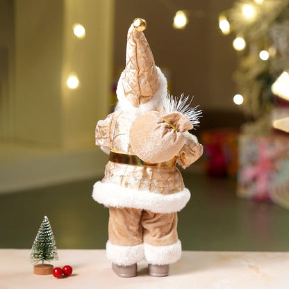 12 inches Dark Gold Santa Christmas Home & Table Décor