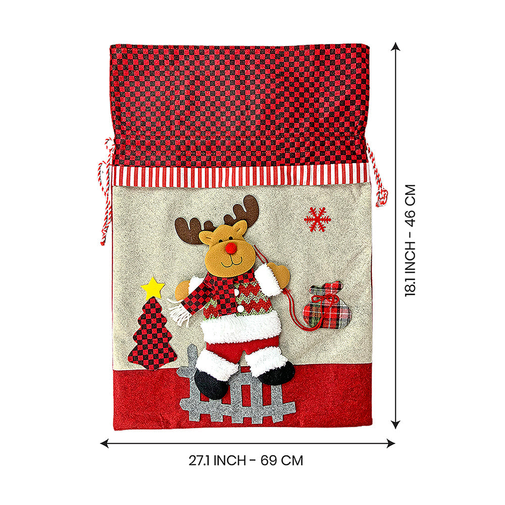 3pcs matching Reindeer set of wristband, Gift sack and hairband for gifts and Christmas Décor
