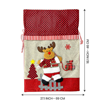 3pcs matching Reindeer set of wristband, Gift sack and hairband for gifts and Christmas Décor