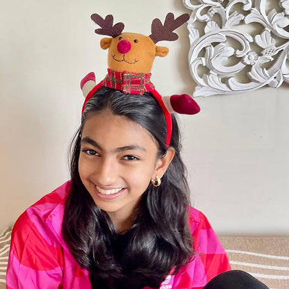 3pcs matching Reindeer set of wristband, Gift sack and hairband for gifts and Christmas Décor