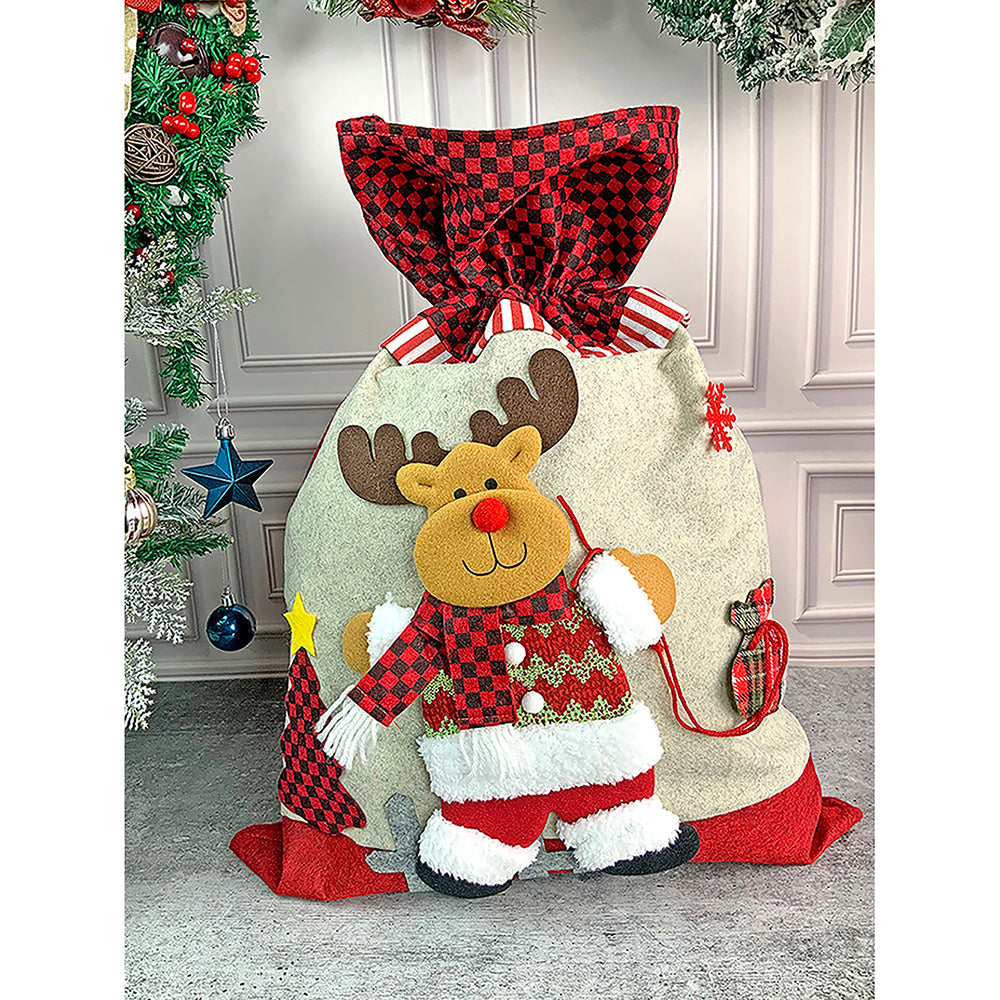 3pcs matching Reindeer set of wristband, Gift sack and hairband for gifts and Christmas Décor