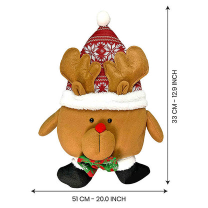 2 pcs set of Reindeer Pillow and Large Size Gift sack for Christmas Décor