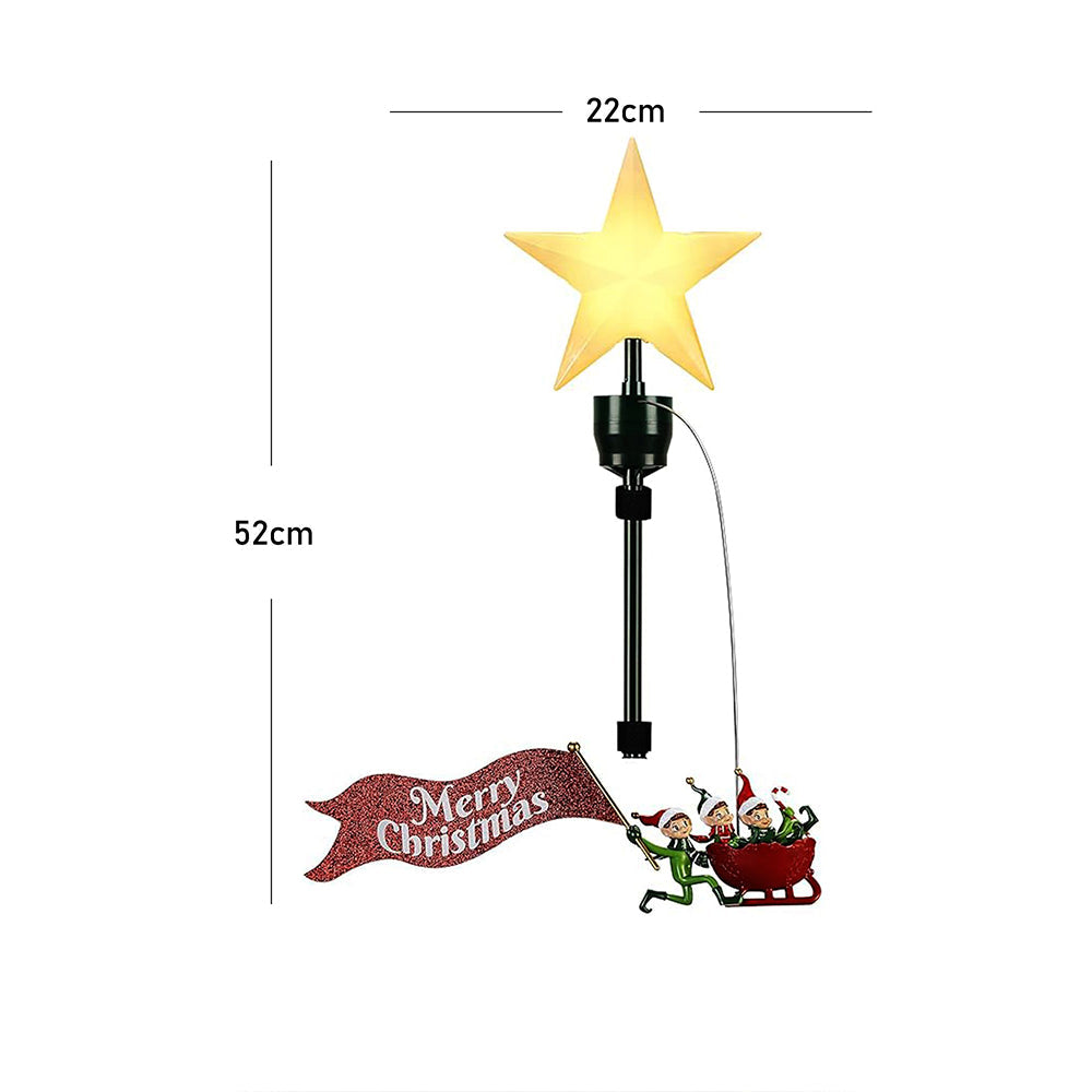 Three Elves rotating Christmas Tree animated Topper