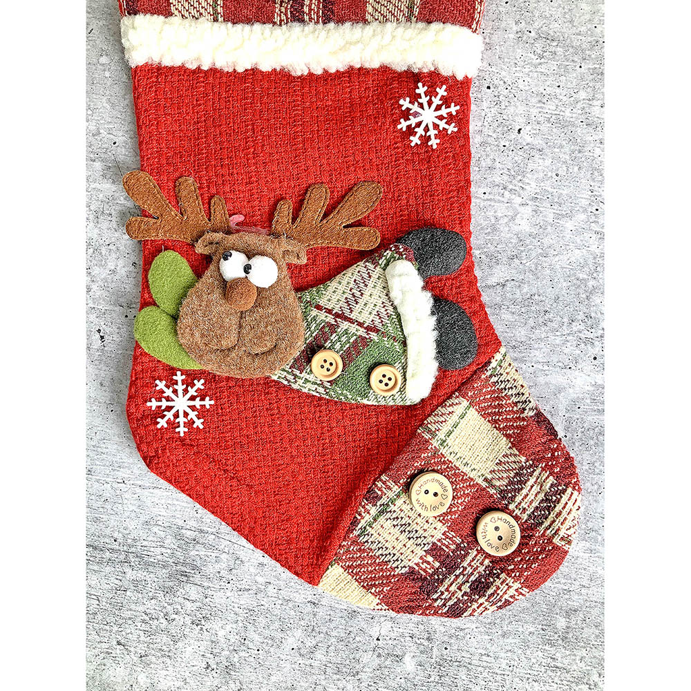 Flying Deer Christmas Stocking, 13 inches