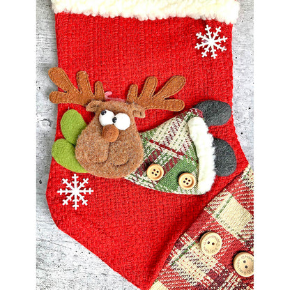 Flying Deer Christmas Stocking, 13 inches
