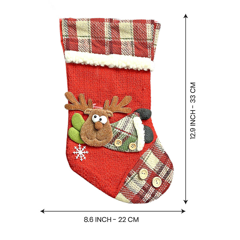 Flying Deer Christmas Stocking, 13 inches