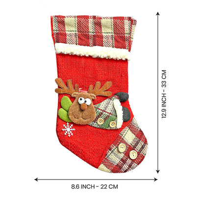 Flying Deer Christmas Stocking, 13 inches