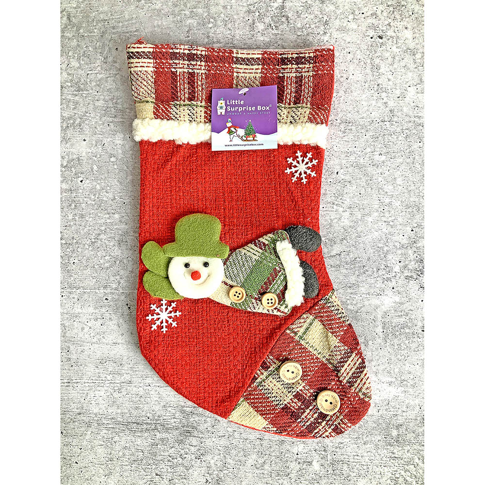 Flying Snowman Christmas Stocking, 13 inches