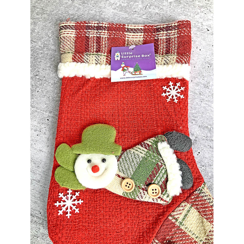 Flying Snowman Christmas Stocking, 13 inches
