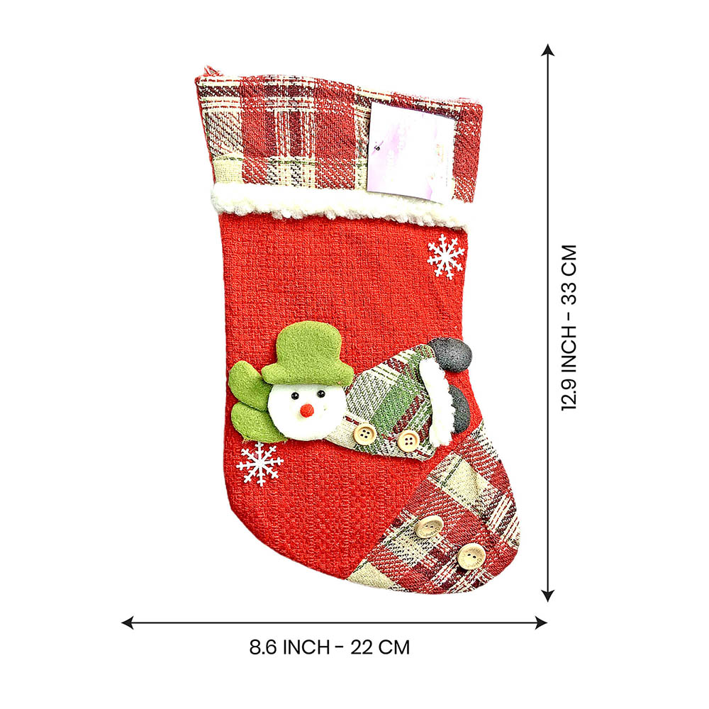 Flying Snowman Christmas Stocking, 13 inches