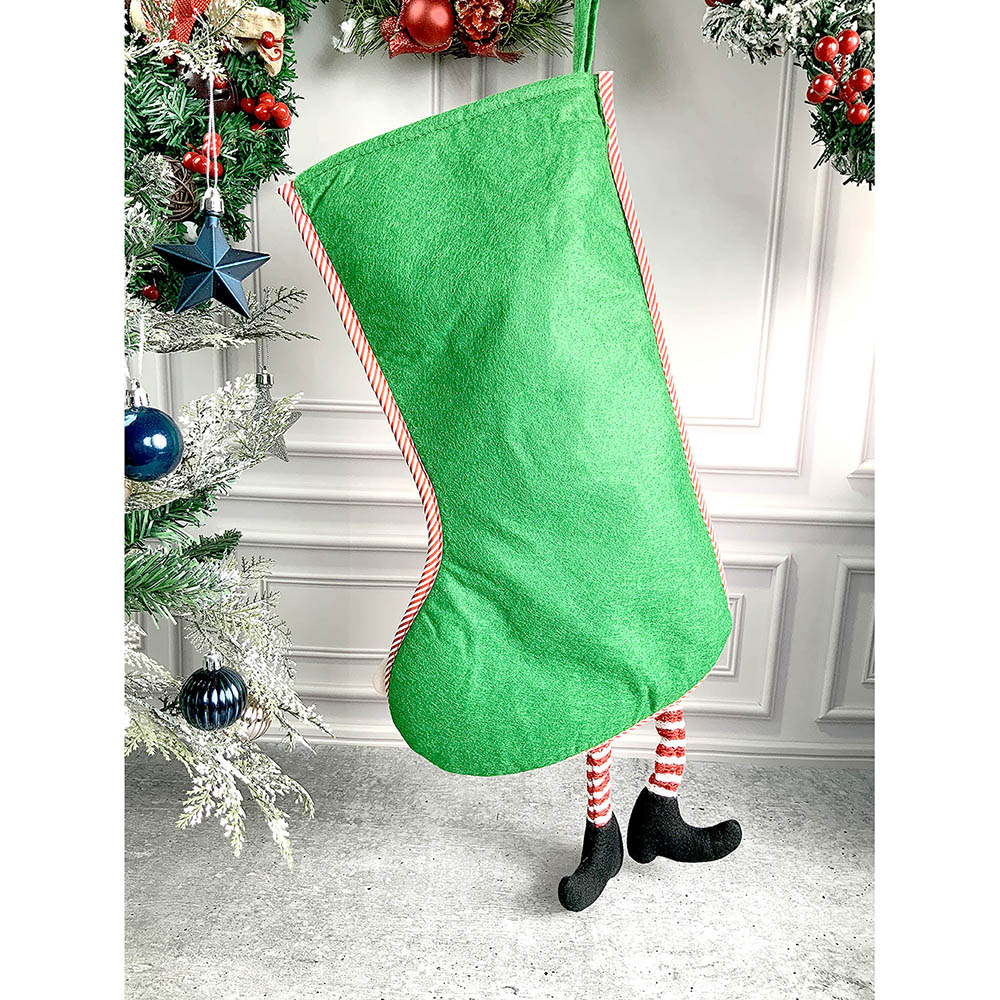Velvet Glitter Santa Christmas Stocking, 16 inches
