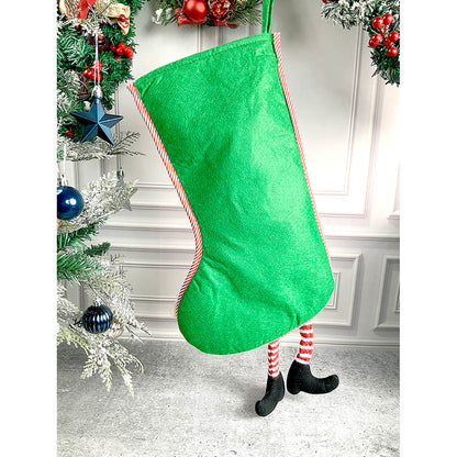 Velvet Glitter Santa Christmas Stocking, 16 inches