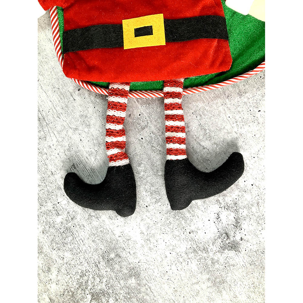 Velvet Glitter Santa Christmas Stocking, 16 inches