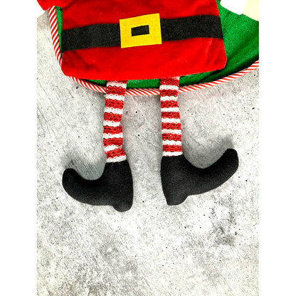 Velvet Glitter Santa Christmas Stocking, 16 inches