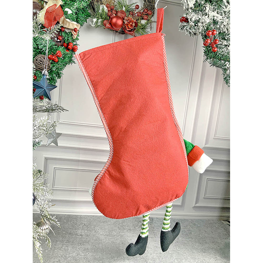 Velvet Glitter Snowman Christmas Stocking, 16 inches