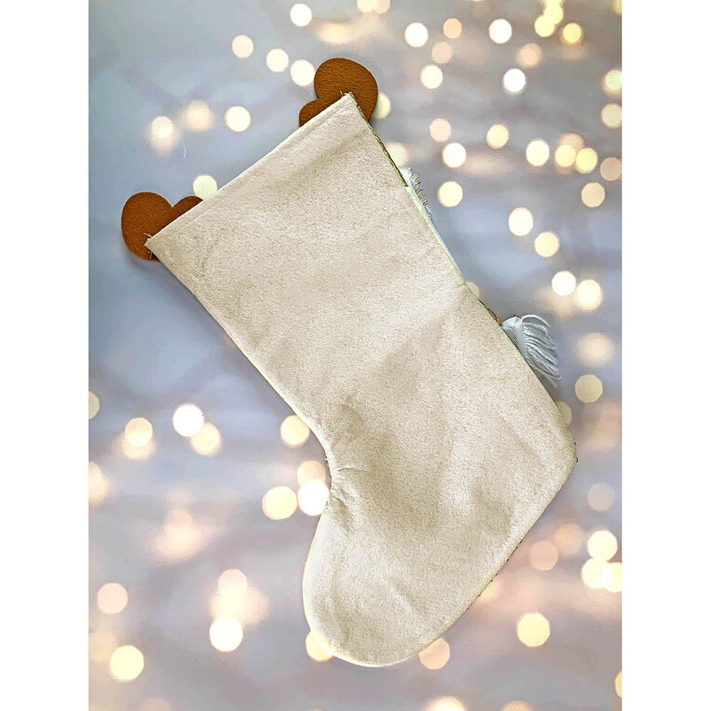 Golden Deer Christmas Stocking, 16 inches