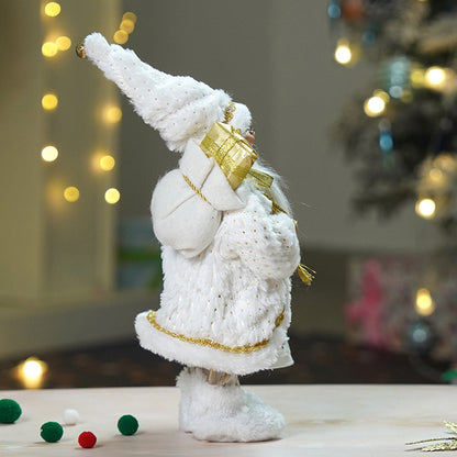 12 inches Gold Dotted and Stripes Santa , Christmas Home and Table Décor