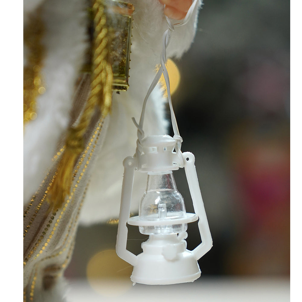 12 inches Gold Dotted and Stripes Santa , Christmas Home and Table Décor