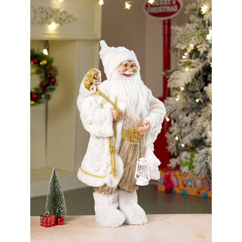 24 inches/2feet Gold Dotted and Stripes Santa,Christmas Home and Table Décor