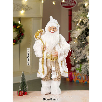 24 inches/2feet Gold Dotted and Stripes Santa,Christmas Home and Table Décor