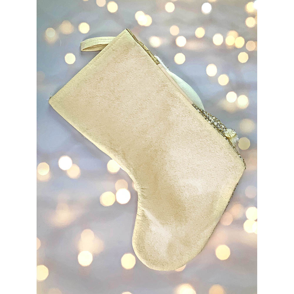 Golden Santa Christmas Stocking, 16 inches