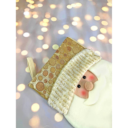Golden Santa Christmas Stocking, 16 inches