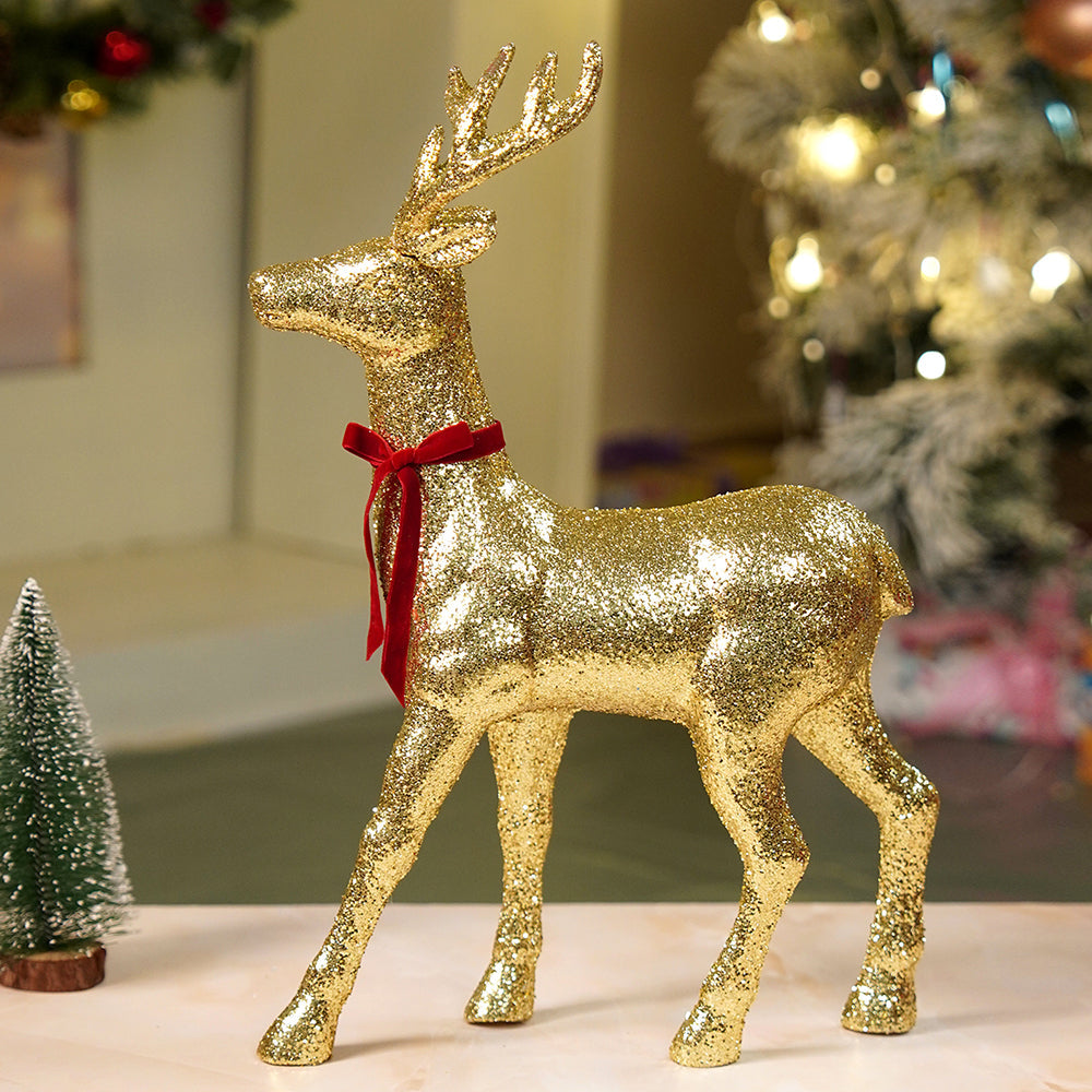 18 inches Big Gold shimmer Reindeer Christmas Décor and Decoration