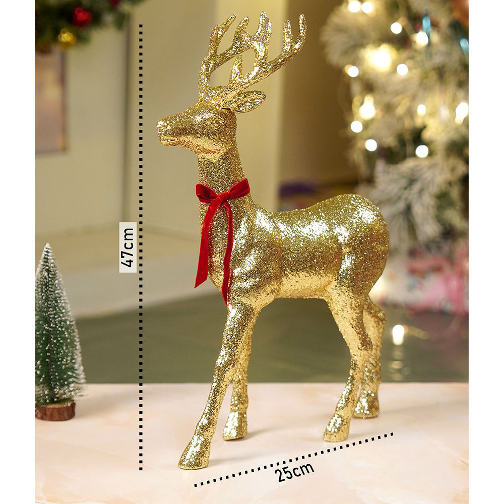 18 inches Big Gold shimmer Reindeer Christmas Décor and Decoration