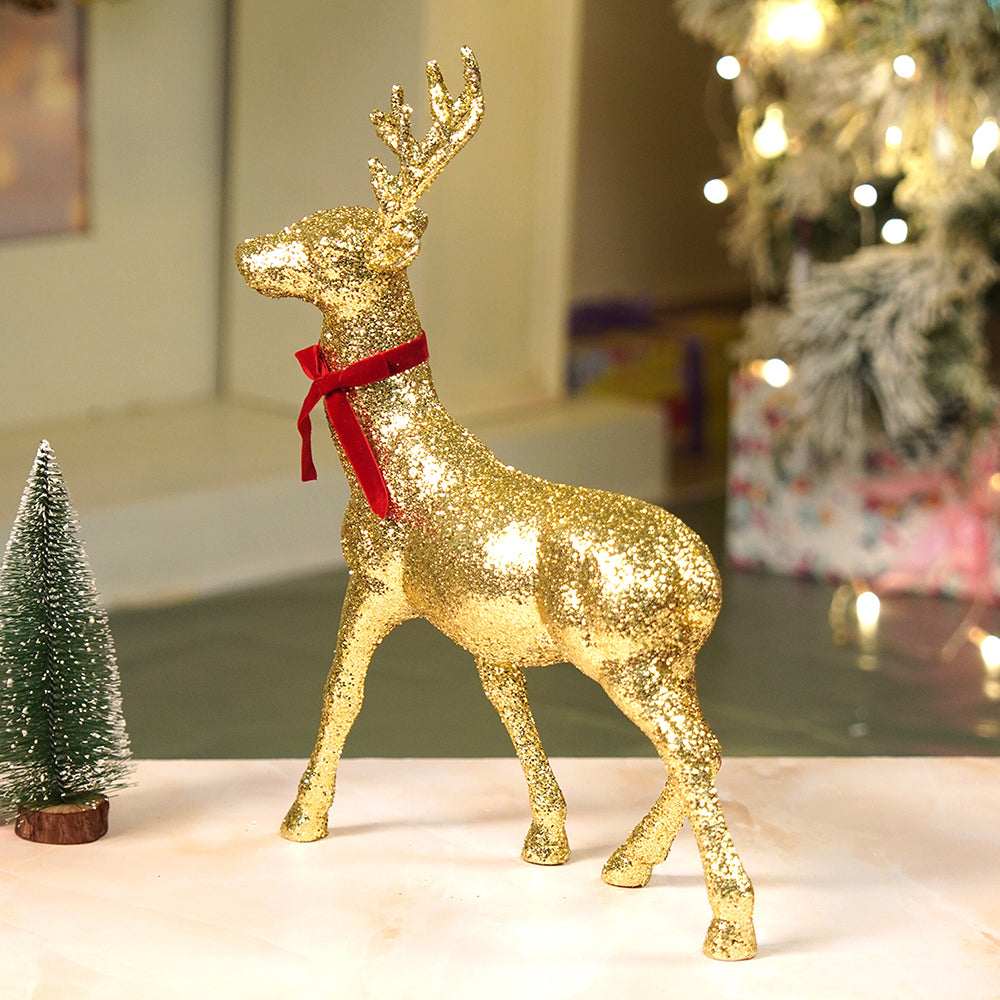 18 inches & 15inches 2pcs  Gold Reindeer Combo Christmas Décor and Decoration