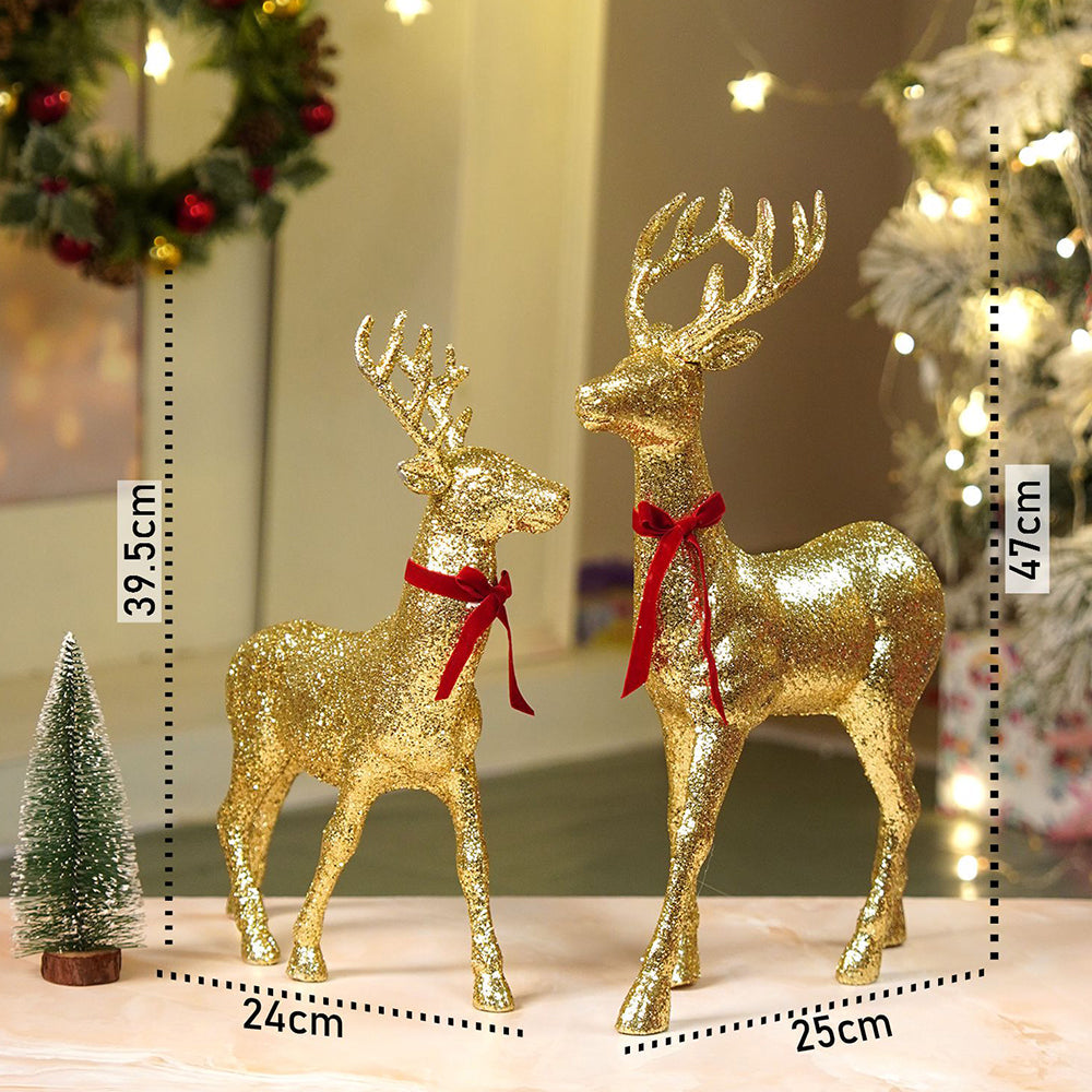 18 inches & 15inches 2pcs  Gold Reindeer Combo Christmas Décor and Decoration