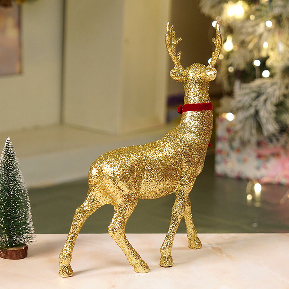 15 inches Gold shimmer Reindeer Christmas Décor and Decoration