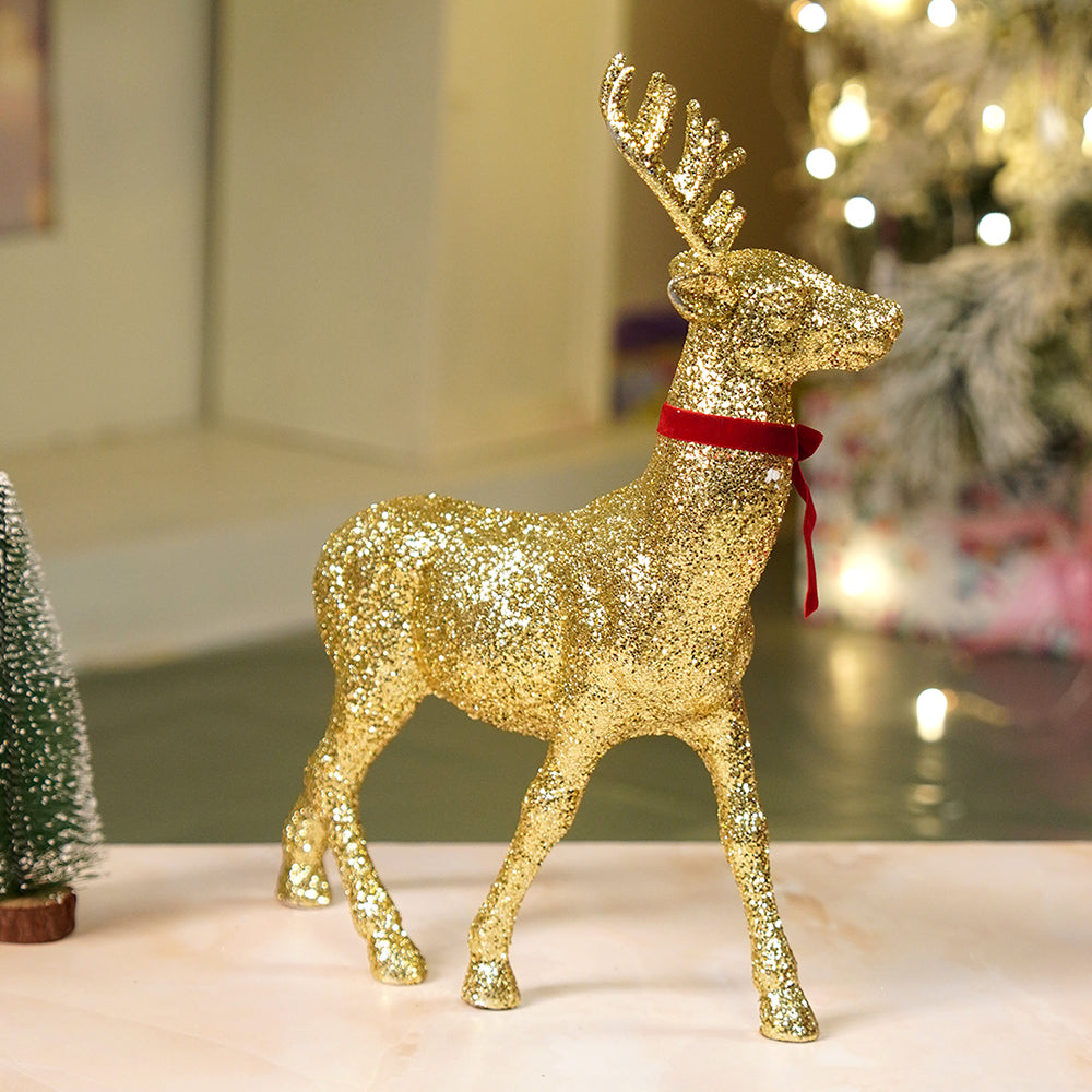 15 inches Gold shimmer Reindeer Christmas Décor and Decoration