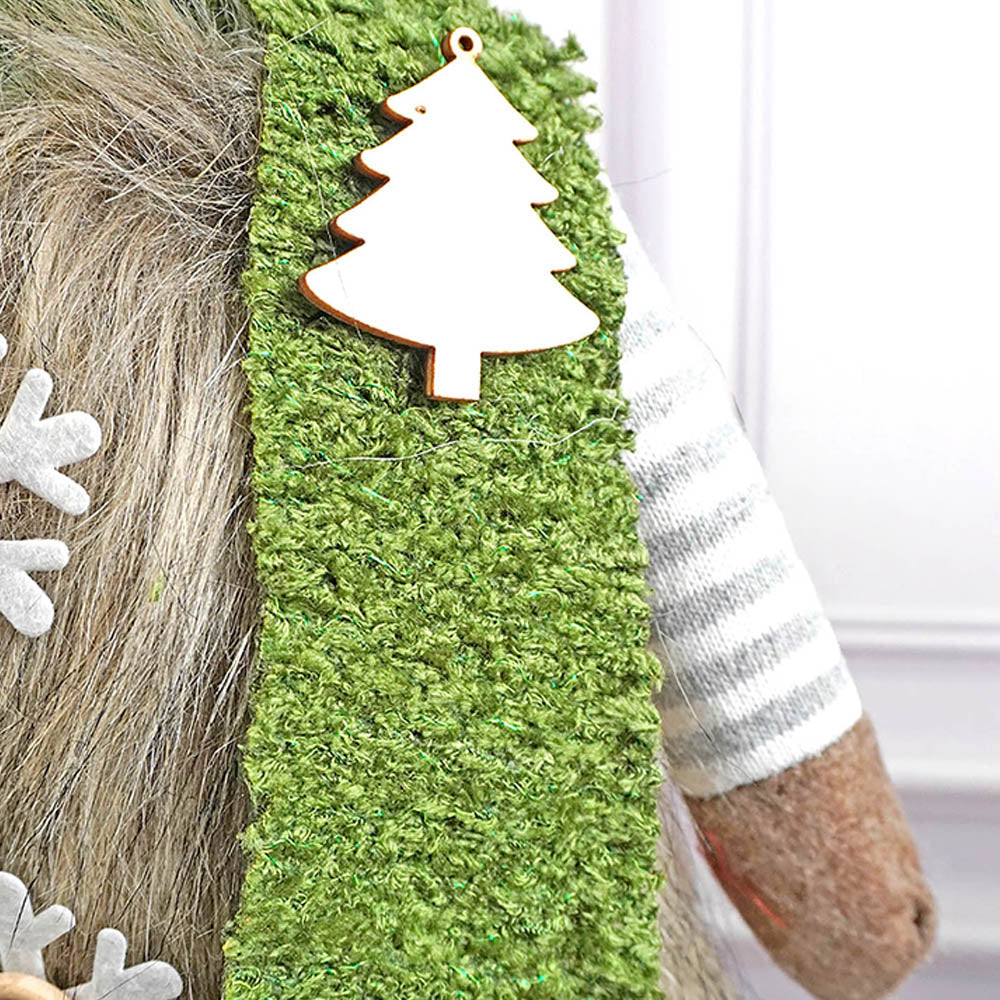 Grey Sitting Long Legs Reindeer with Ski Boards Christmas décor