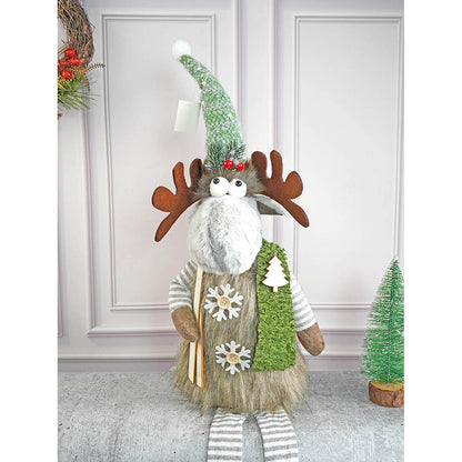 Grey Sitting Long Legs Reindeer with Ski Boards Christmas décor