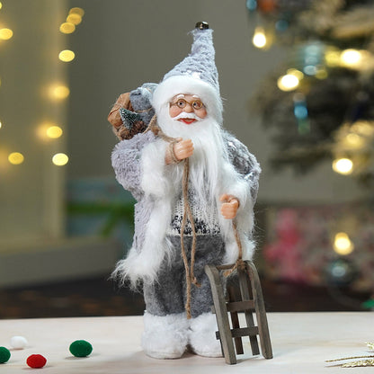12 inches Grey Shiny hanging sledge Santa , Christmas Home and Table Décor