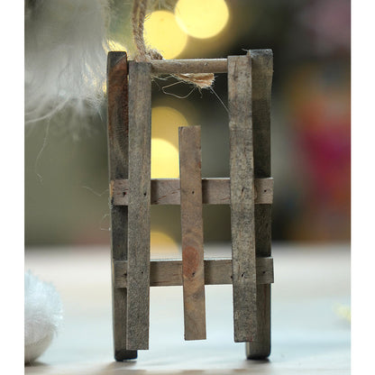 12 inches Grey Shiny hanging sledge Santa , Christmas Home and Table Décor