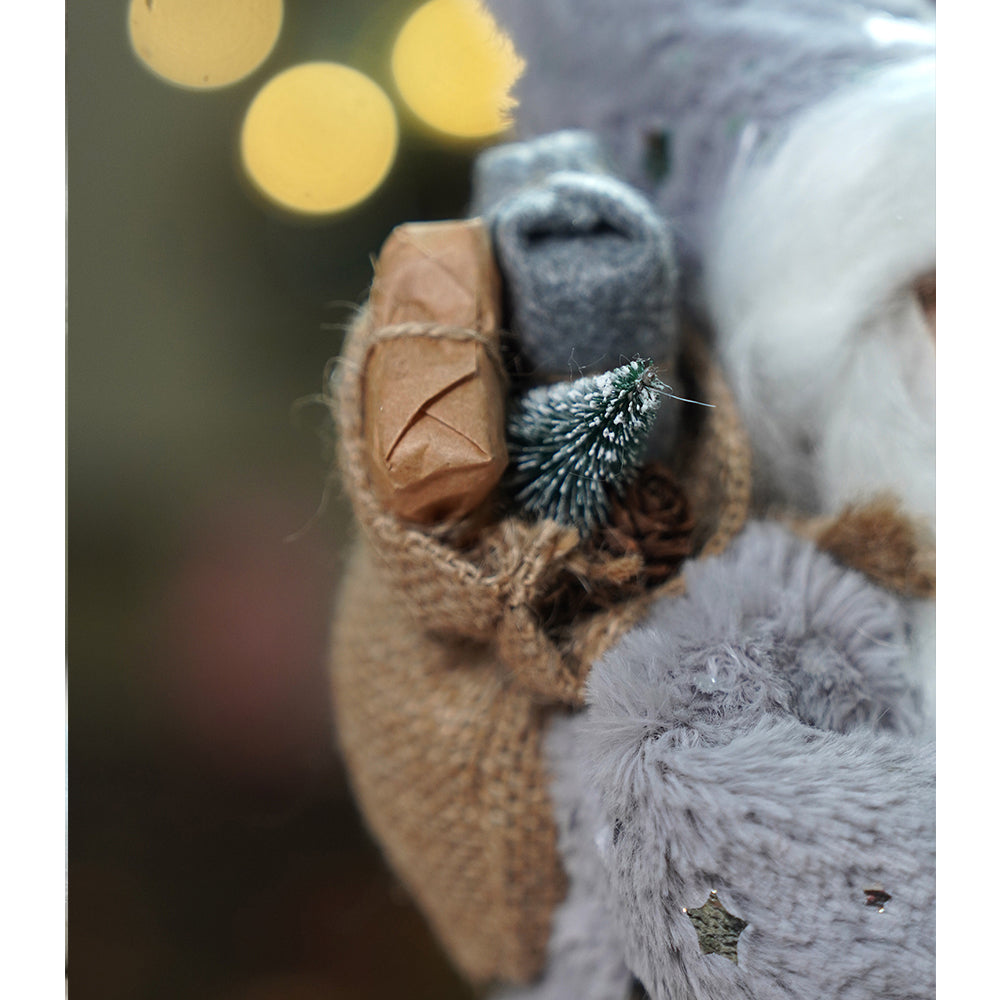 12 inches Grey Shiny hanging sledge Santa , Christmas Home and Table Décor