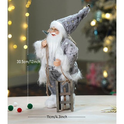 12 inches Grey Shiny hanging sledge Santa , Christmas Home and Table Décor