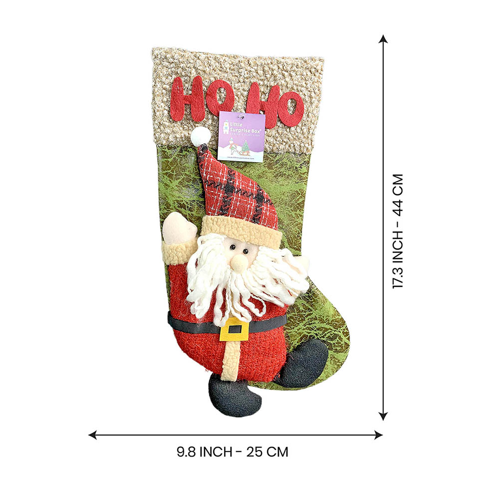 Hoho Lettering Santa Christmas Stocking, 18 inches