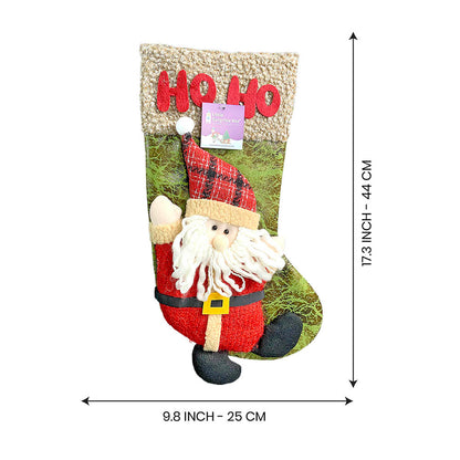 Hoho Lettering Santa Christmas Stocking, 18 inches
