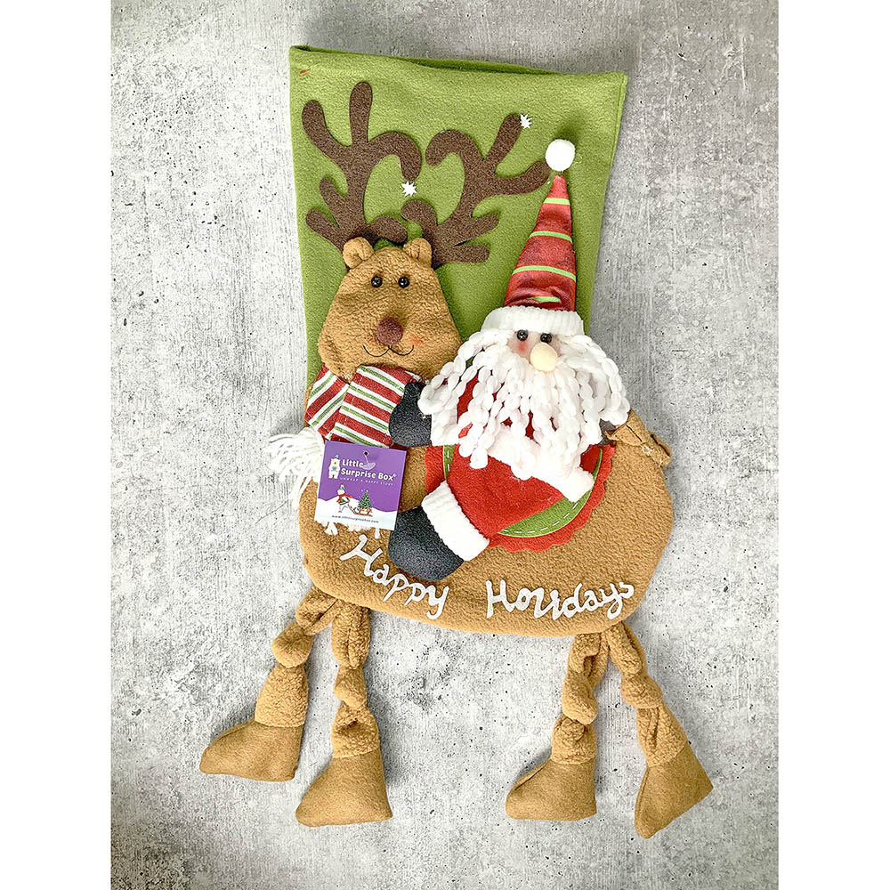 Santa Long Hanging Knot Legs Christmas Stocking, 16 inches