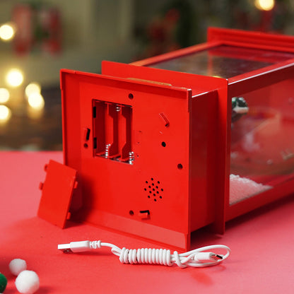 Large Red Lantern Snowglobe with Light,Music and Snowfall.