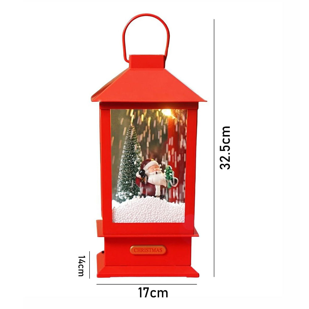 Large Red Lantern Snowglobe with Light,Music and Snowfall.